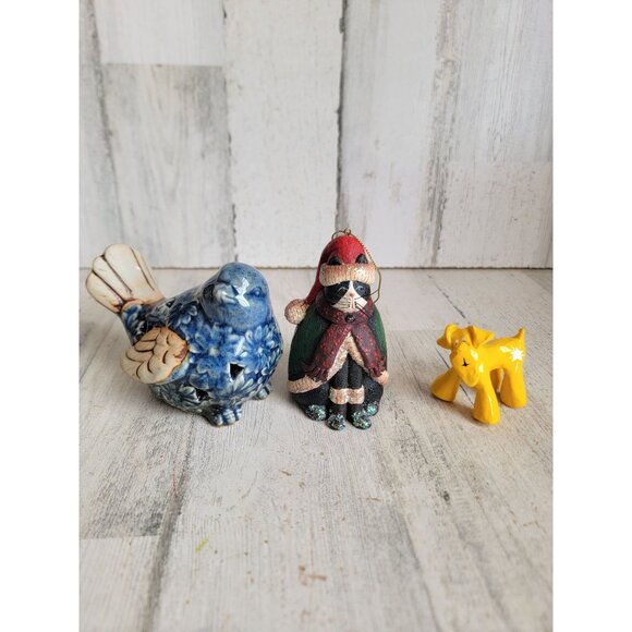 Xmas animal bird cat dog ornament accessory set unique decor - Picture 1 of 8